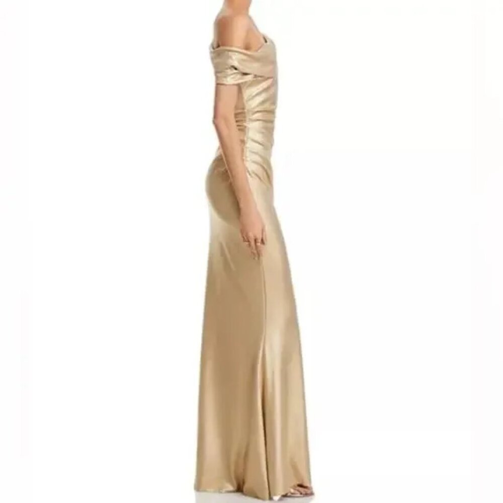 Chiara Boni La Petite Robe Koppany Splendid Gown Gold Women’s Sz 8